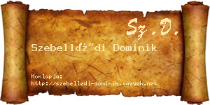 Szebellédi Dominik névjegykártya